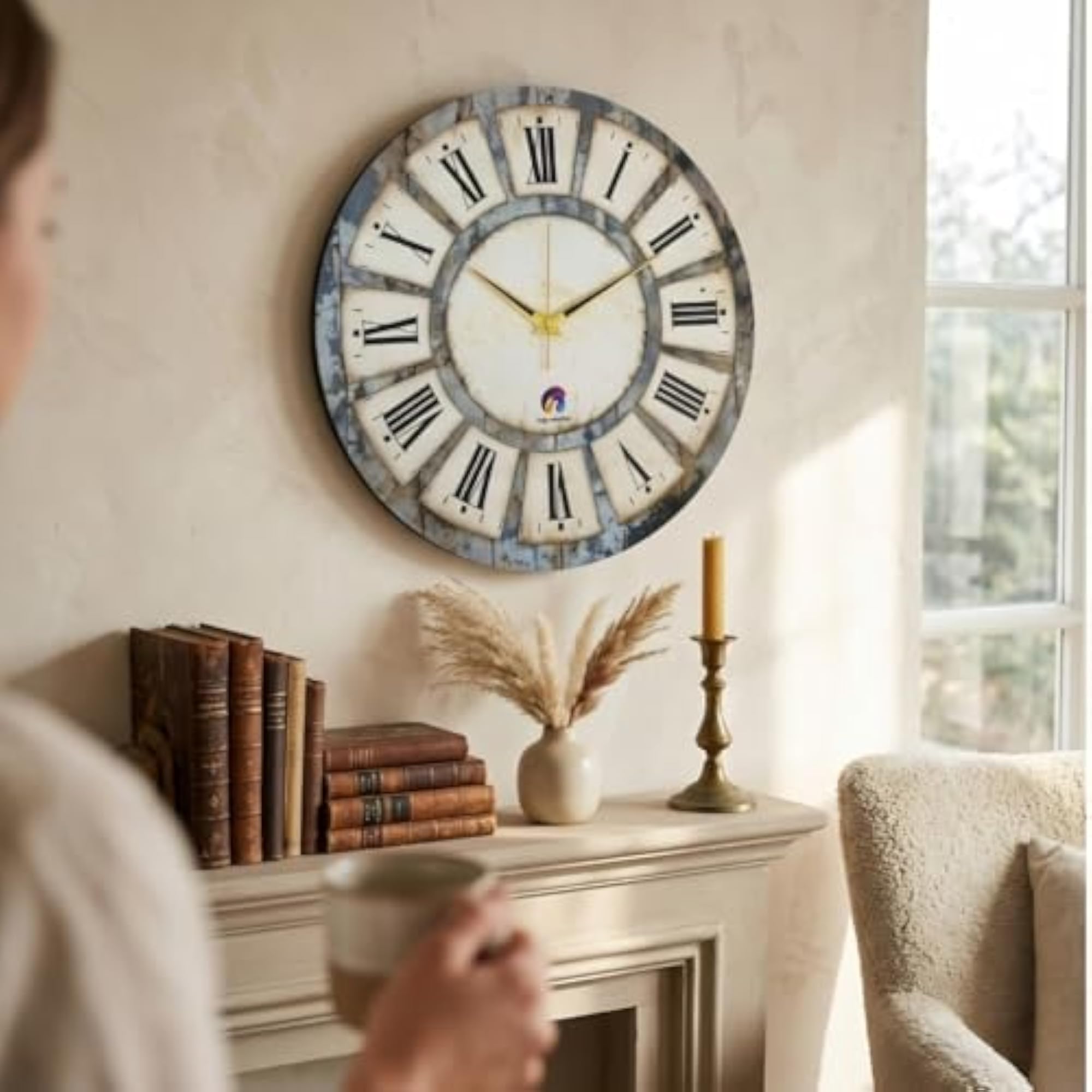 Modern Wall Clock 18 Inch, Premium Wooden Build